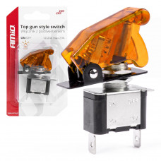 Comutator iluminat (intrerupator) cu protectie, destinatie auto, moto, ATV, SSV, Off-Road, model "TOP GUN", tensiune 12V - 24V, culoare Orange Comutator iluminat (intrerupator) cu protectie, destinatie auto, moto, ATV, SSV, Off-Road, model "TOP GUN", tensiune 12V - 24V, culoare Orange