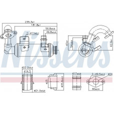 Radiator. recirculare gaze de esapament Exhaust gases radiator FORD C-MAX FOCUS C-MAX FOCUS II GALAXY II MONDEO IV S-MAX T Nissens 989407