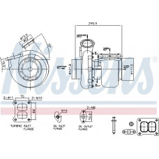 Turbocompresor Turbocharger with fitting kit SCANIA 4 PGRT DC12.01-DT12.14 05.95- Nissens 93581 Turbocompresor Turbocharger with fitting kit SCANIA 4 PGRT DC12.01-DT12.14 05.95- Nissens 93581