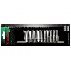 Set 10 chei tubulare adanci TOPTUL GBAR1001, prindere patrat 1/4 inch, profil bi-hexagonal, finisaj lucios TOPTUL GBAR1001 Set 10 chei tubulare adanci TOPTUL GBAR1001, prindere patrat 1/4 inch, profil bi-hexagonal, finisaj lucios TOPTUL GBAR1001