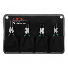 Set 4 clesti pentru sigurante TOPTUL GPAQ0401, varf drept, varf 90 grade, lungime 7 inch/ 177.8 mm, husa depozitare TOPTUL GPAQ0401 Set 4 clesti pentru sigurante TOPTUL GPAQ0401, varf drept, varf 90 grade, lungime 7 inch/ 177.8 mm, husa depozitare TOPTUL GPAQ0401