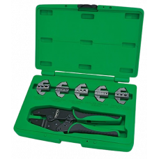 Trusa cleste pentru sertizat TOPTUL GAAI0605, cu 5 falci interschimbabile, cutie depozitare TOPTUL GAAI0605