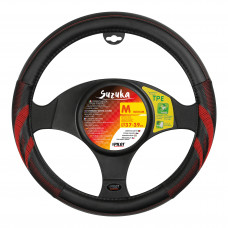 Husa volan imitatie piele Suzuka - M - Ø 37/39cm - Negru/Rosu Husa volan imitatie piele Suzuka - M - Ø 37/39cm - Negru/Rosu