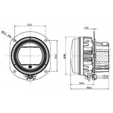 Far faza lunga Universal headlamp L-R round LED 12-24V width 96mm height 91mm diameter 90mm depth. 91mm black HELLA 1F0 011 988-081 Far faza lunga Universal headlamp L-R round LED 12-24V width 96mm height 91mm diameter 90mm depth. 91mm black HELLA 1F0 011 988-081
