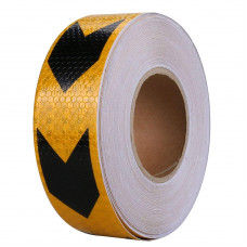 Banda reflectorizanta adeziva tip fagure - SAGEATA NEGRU-GALBEN (rola 5cm x 25m) Banda reflectorizanta adeziva tip fagure - SAGEATA NEGRU-GALBEN (rola 5cm x 25m)