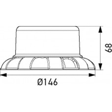 Lumina de avarie Rotating beacon yellow 12-24V LED LED 3-Point fitting HELLA 2XD 066 146-001