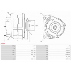 Generator / Alternator PEUGEOT MOTORCYCLES 104, .0 - AS-PL A5043 Generator / Alternator PEUGEOT MOTORCYCLES 104, .0 - AS-PL A5043