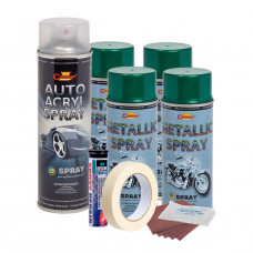 Kit complet reparatie si vopsire jante culoare Verde Metalizat, V4 Kit complet reparatie si vopsire jante culoare Verde Metalizat, V4