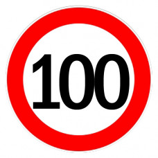 Autocolant limitator viteza 100km/h - Ø18cm Autocolant limitator viteza 100km/h - Ø18cm