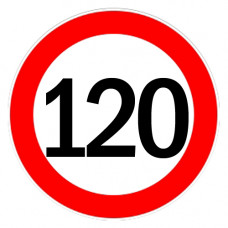 Autocolant limitator viteza 120km/h - Ø13cm Autocolant limitator viteza 120km/h - Ø13cm