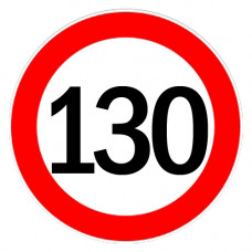 Autocolant limitator viteza 130km/h - Ø13cm Autocolant limitator viteza 130km/h - Ø13cm