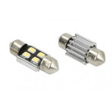 Bec LED, 2pcs, C5W, 12V, max. 0,75W, light colour white, socket type SV8,5-8, length: 31mm, uz pe circuit, for vehicles with CAN-Bus - M-TECH LB345W
