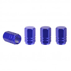 Capac de supapa din aluminiu albastru 4 buc Capac de supapa din aluminiu albastru 4 buc