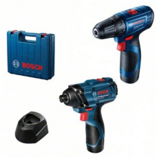 Set scula electrica Power tools kit 2 pcs SET:5 pcs battery-powered: Air impact wrench Drill-screwdriver battery included: charger included: number of batteries: 2 pcs BOSCH 0 601 9G8 023