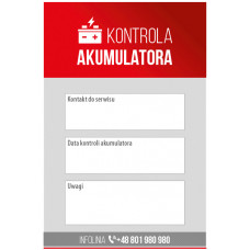 Verificare liste,etichete garaj Samoprzylepna naklejka przeznaczona do umieszczenia na akumulatorze. Dzieki niej zawsze pamietamy o czynnosciach kontrolnych akumulatora. Opakowanie 100 szt. INTER CARS NAKLEJKA AKUMULATOR Verificare liste,etichete garaj Samoprzylepna naklejka przeznaczona do umieszczenia na akumulatorze. Dzieki niej zawsze pamietamy o czynnosciach kontrolnych akumulatora. Opakowanie 100 szt. INTER CARS NAKLEJKA AKUMULATOR
