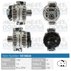 Alternator 14V 120A AUDI A4 B5 A4 B6 A4 B7 A6 ALLROAD C6 A6 C4 A6 C5 A6 C6 SEAT EXEO EXEO ST 1.6-3.2 11.94-05.13 MEAT & DORIA MD5510634 Alternator 14V 120A AUDI A4 B5 A4 B6 A4 B7 A6 ALLROAD C6 A6 C4 A6 C5 A6 C6 SEAT EXEO EXEO ST 1.6-3.2 11.94-05.13 MEAT & DORIA MD5510634