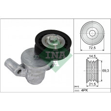 Intinzator,curea transmisie Multi-V belt tensioner FORD FOCUS III GALAXY III KUGA II MONDEO V S-MAX FORD USA EDGE ESCAPE FUSION MUSTANG 2.0-2.5 07.12- INA 534 0705 10