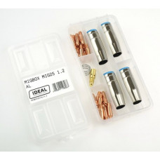 Accesorii si materiale pentru sudare Service parts kit 12mm box intended use: for welding aluminium welding clamp MIG 25 IDEAL MIGBOX25/AL/1.2