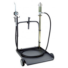 Unelte de distrubuire uleiuri PROFITOOL stabilite pentru distribuirea de petrol pe baril 180-220l pompa de ulei pneumatic cu un randament de 5-1 un pistol cu un contor de debit 4m furtun ulei carucior pentru un baril PROFITOOL 0XPTJC0033