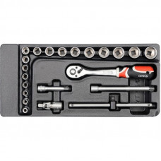 YT-5542 Set Tubulare + Clichet 3/8 YT-5542 Set Tubulare + Clichet 3/8