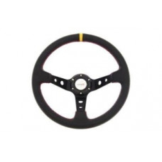 Interior accessories, colour: black, equipment model: CARBON YELLOW, diameter: 350mm, Aluminium / Leather - SPEEDMAX PP-KR-020