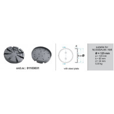 Tampon cric hidraulic Rubber pad {Rubber pad} 125mmx120mmx24mm type: circle BOECK 01103031 Tampon cric hidraulic Rubber pad {Rubber pad} 125mmx120mmx24mm type: circle BOECK 01103031