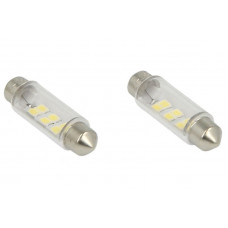 Bec incandescent LED light bulb LED 2pcs C5W 12V max. 1W light colour white socket type SV85-8 length: 41mm no road approval for vehicles without CAN-Bus M-TECH LB091W Bec incandescent LED light bulb LED 2pcs C5W 12V max. 1W light colour white socket type SV85-8 length: 41mm no road approval for vehicles without CAN-Bus M-TECH LB091W