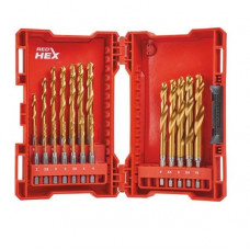 Burghiu Drill bit kit HSS-Tin 19 pcs drill bit diameter: 2 25 3 4 45 55 6 65 7 8 85 9 95 10mm intended use material: metal MILWAUKEE 48894760 Burghiu Drill bit kit HSS-Tin 19 pcs drill bit diameter: 2 25 3 4 45 55 6 65 7 8 85 9 95 10mm intended use material: metal MILWAUKEE 48894760