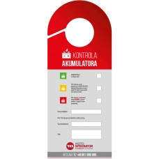 Verificare liste,etichete garaj Zawieszka akumulatorowa. Zawieszka do umieszczenia w widocznym miejscu w pojezdzie na przyklad na lusterku. Opakowanie 100 szt. INTER CARS ZAWIESZKA AKUMULATOR Verificare liste,etichete garaj Zawieszka akumulatorowa. Zawieszka do umieszczenia w widocznym miejscu w pojezdzie na przyklad na lusterku. Opakowanie 100 szt. INTER CARS ZAWIESZKA AKUMULATOR