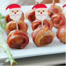Bețișoare pentru aperitiv - decorate Moș Crăciun - 8,5 cm - Bețișoare pentru aperitiv - decorate Moș Crăciun - 8,5 cm -