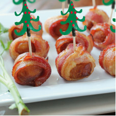 Bețișoare pentru aperitiv - decorate - brad de Crăciun - 8,5 cm Bețișoare pentru aperitiv - decorate - brad de Crăciun - 8,5 cm