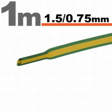 Tub termocontractibil, Galben/Verde • 1,5 / 0,75 mm Tub termocontractibil, Galben/Verde • 1,5 / 0,75 mm