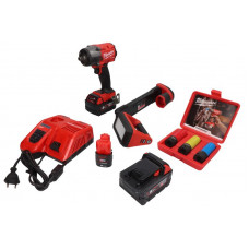 Set scula electrica Power tools kit 2 pcs SET:8 pcs battery-powered: Air impact wrench Workshop lamp battery included: charger included: number of batteries: 3 pcs kit contains: impact sockets MILWAUKEE 4933492523