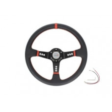 Volan sport ProRacing 5125 Nine Holes. Srednica: 35 cm, Odsadzenie: 8cm, material: aluminium i skora ekologiczna. Volan sport sportowa wykonana z wysokiej jakosci materialow. - SPEEDMAX PP-KR-004