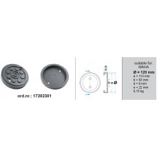 Tampon cric hidraulic Rubber pad {Rubber pad} 120mmx113mmx22mm type: circle for lift Manufacturer: MAHA BOECK 17202301 Tampon cric hidraulic Rubber pad {Rubber pad} 120mmx113mmx22mm type: circle for lift Manufacturer: MAHA BOECK 17202301